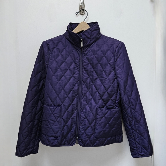 Paolo Alessia Jackets & Blazers - Paolo Alessia Women's Quilted Purple Jacket W/ Black polka dot lining-Sz S